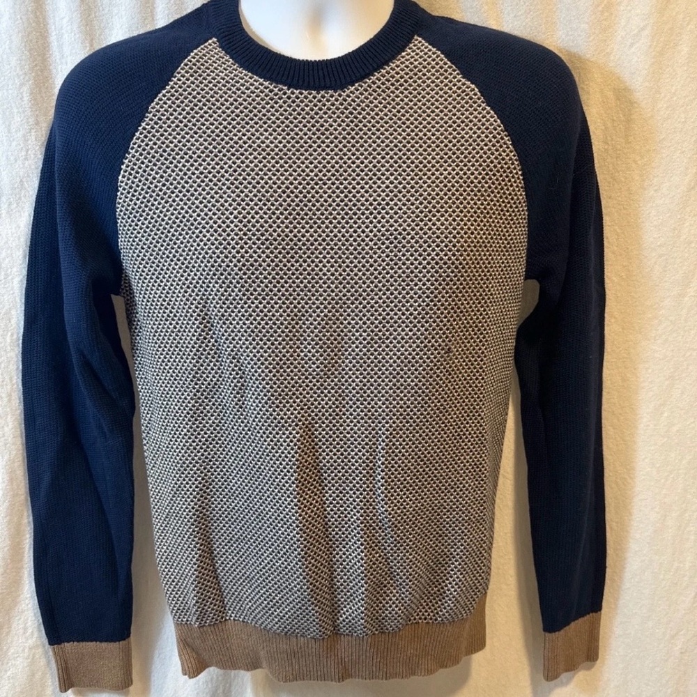 Brand New Men's Express Birds-eye Pattern Raglan Sleeve Sweater Size Small